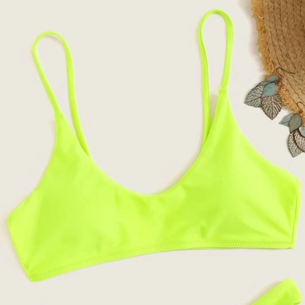 Neon Yellow Bikini Top